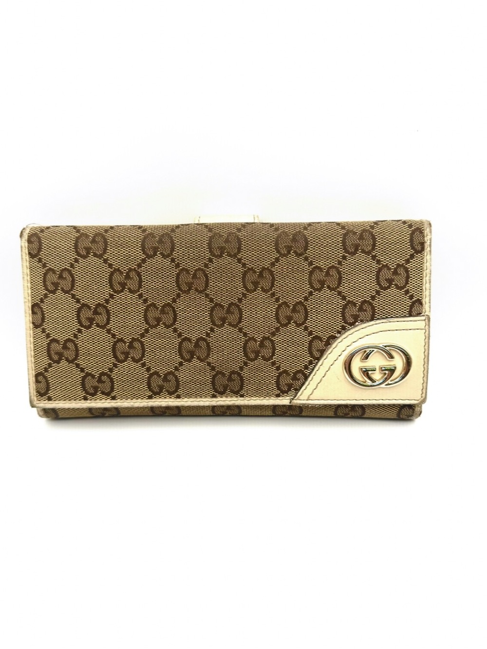 GUCCI Britt GG Canvas Continental Long Wallet Vintage